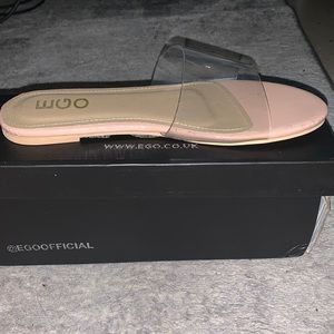 Nude clear strap sandals